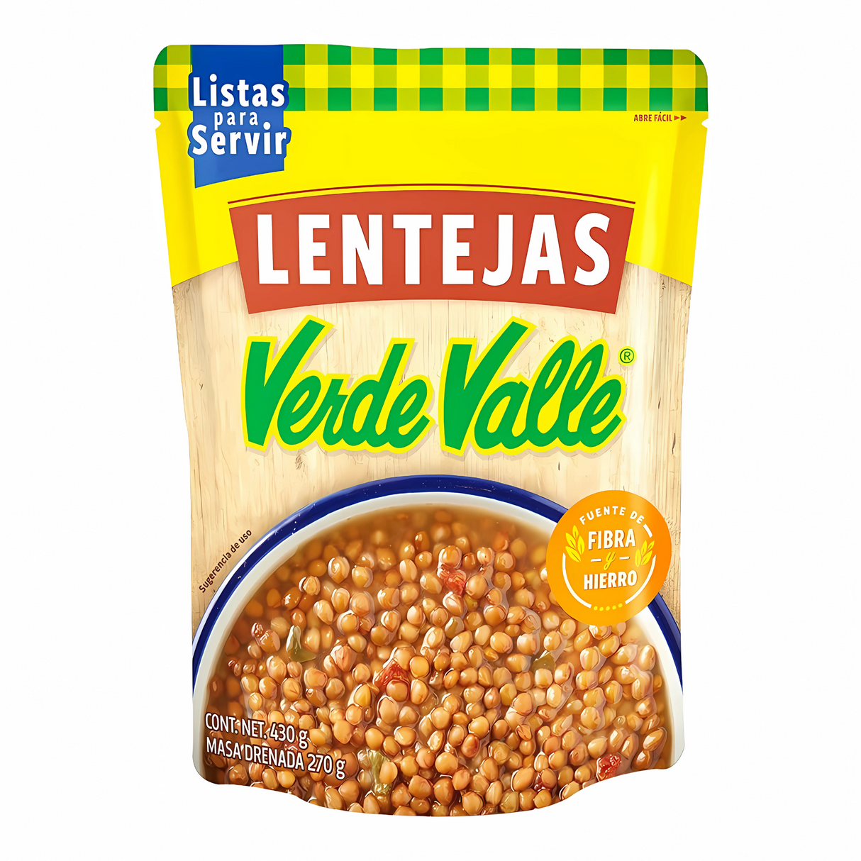 SOPA DE LENTEJA VERDE VALLE 430GR