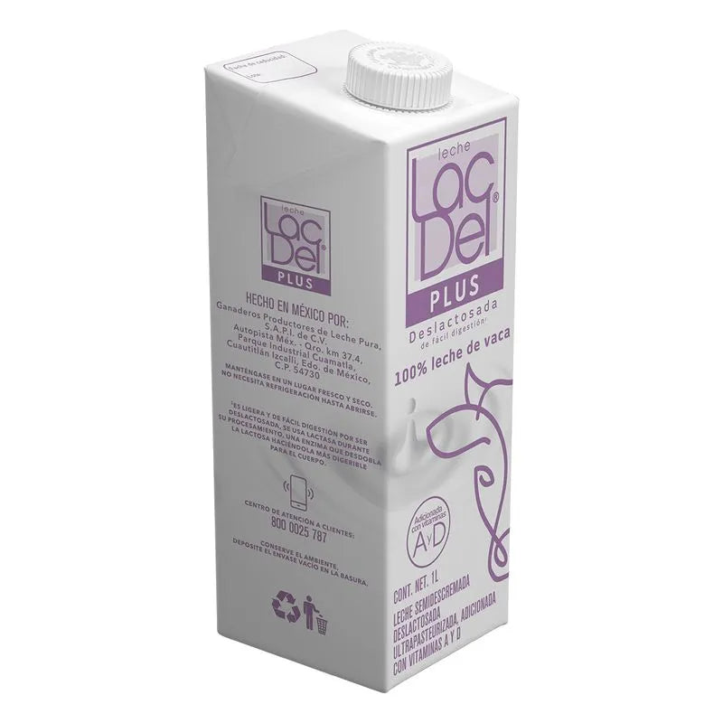 Caja de 12 piezas de 1LT c/u de Leche Deslactosada Lac Del