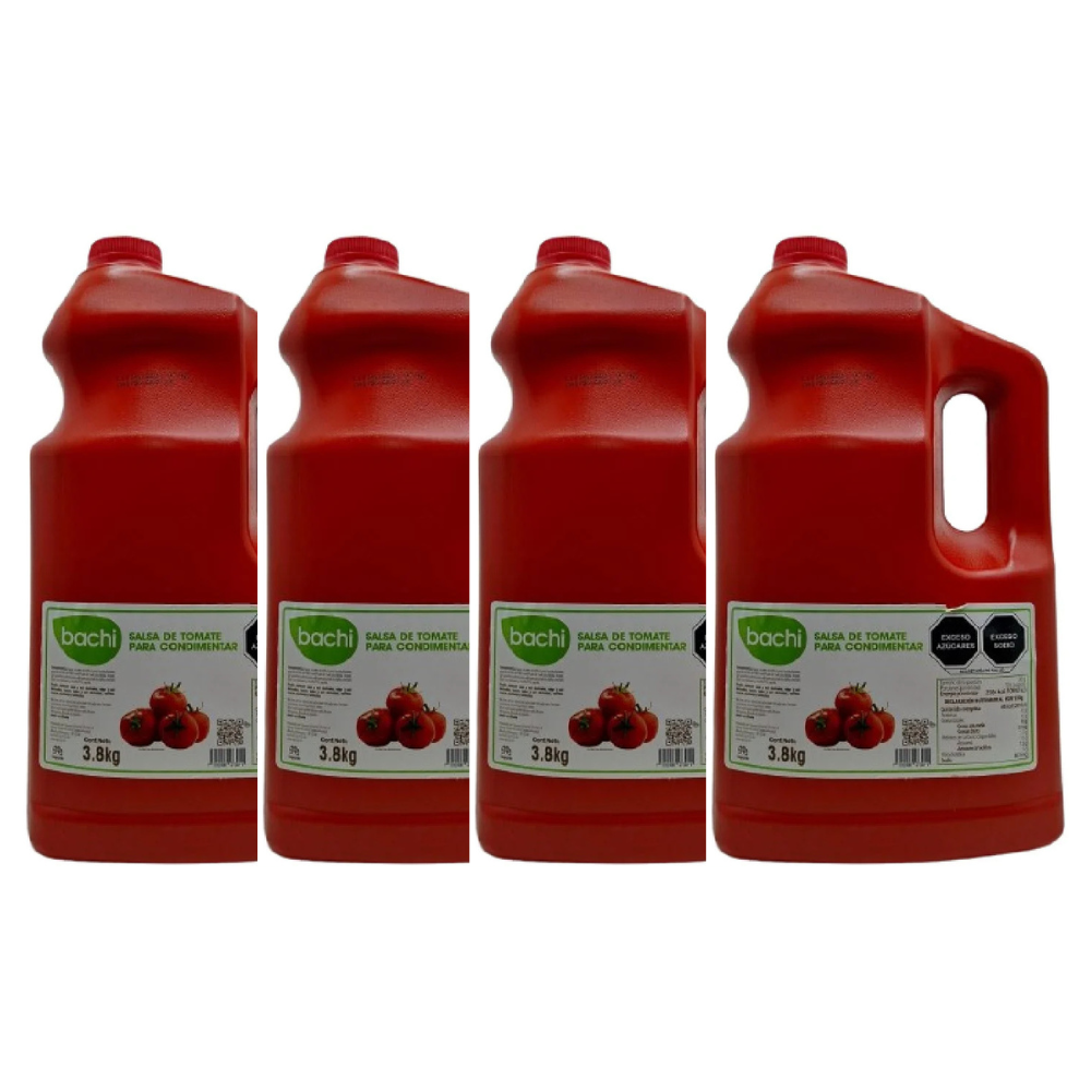 Caja de 4 Piezas de 3.8KG c/u de Salsa Catsup Bachi