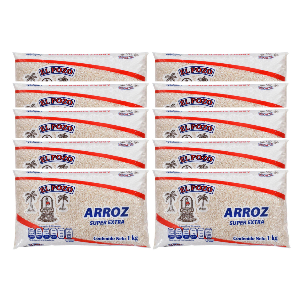 Bulto de 10 Paquetes de 1KG c/u de Arroz Super Extra El Pozo