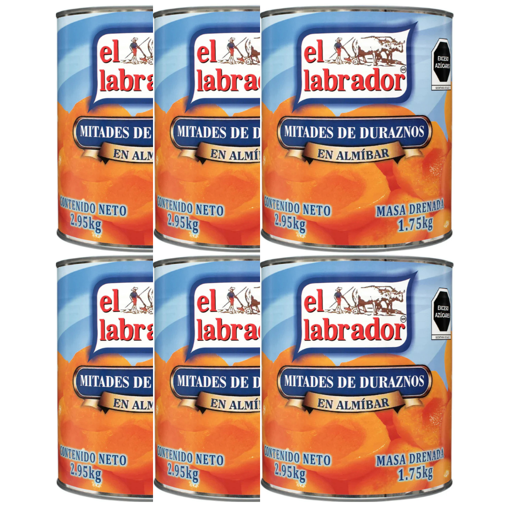 Caja de 12 Piezas de 825GRS c/u de Duraznos En Almibar El Labrador