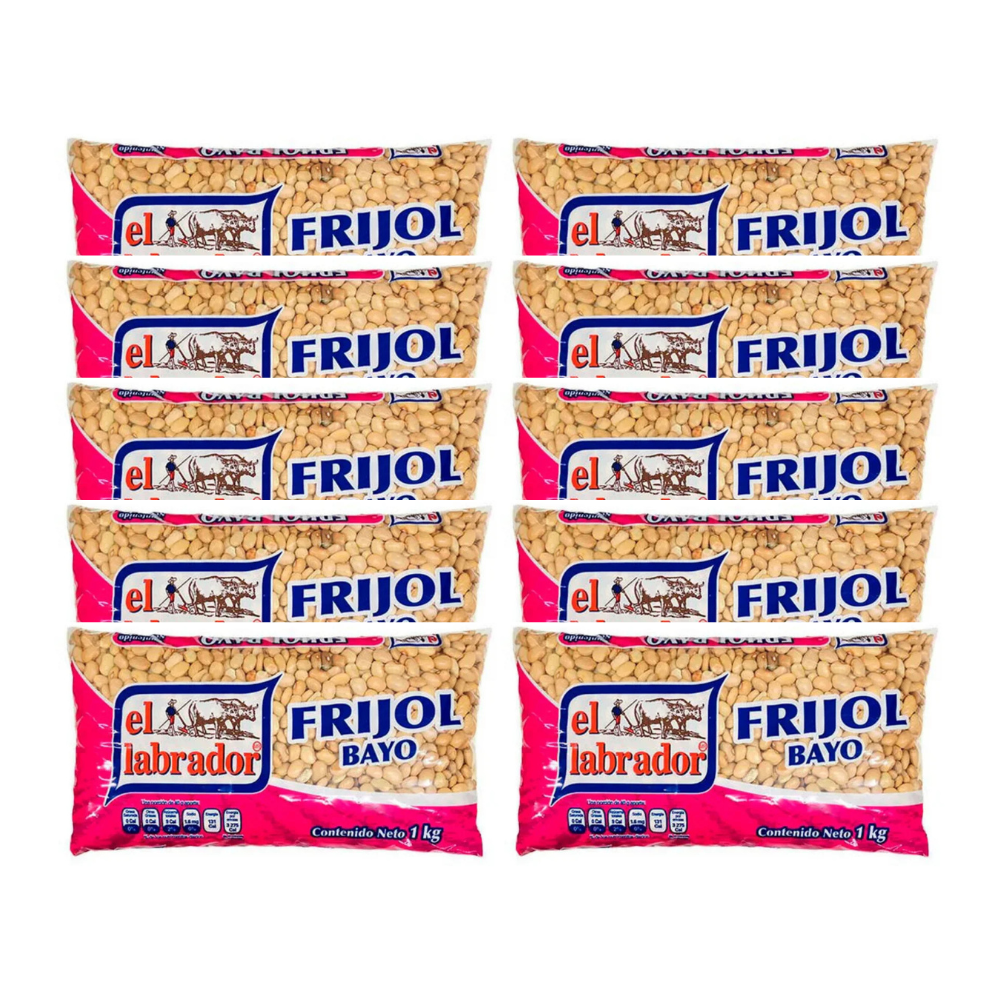 Bulto de 10 Paquetes de 1KG c/u de Frijol Bayo El Labrador