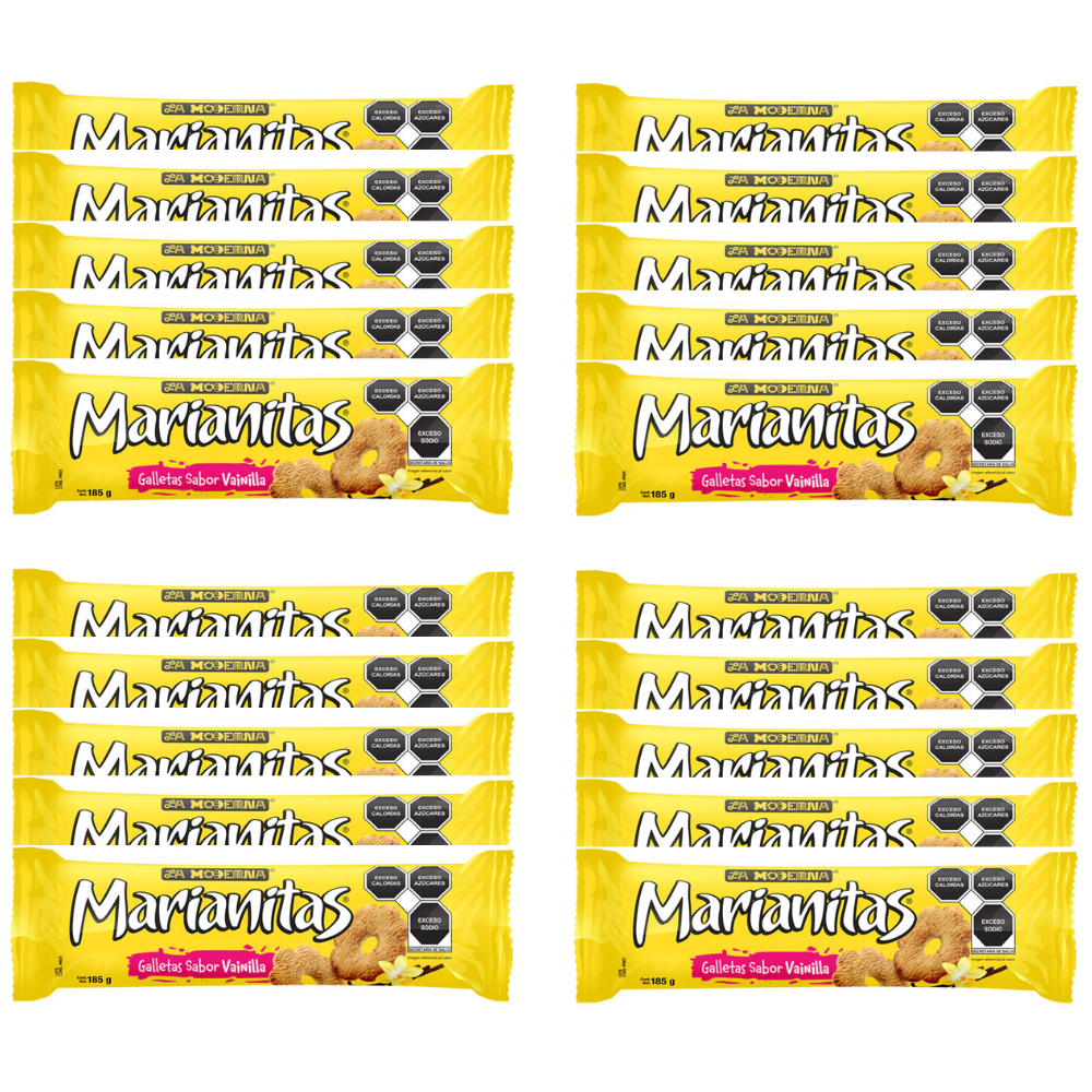 Caja de 20 Piezas de 185 GR c/u Galletas Marianitas Vainilla