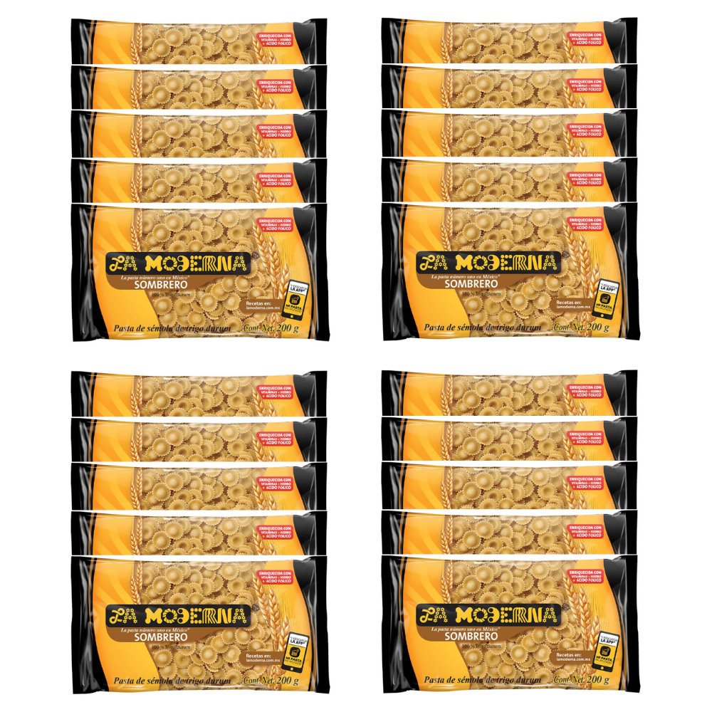 Caja de 20 Piezas de 200 GR c/u Sopa La Moderna Sombrero