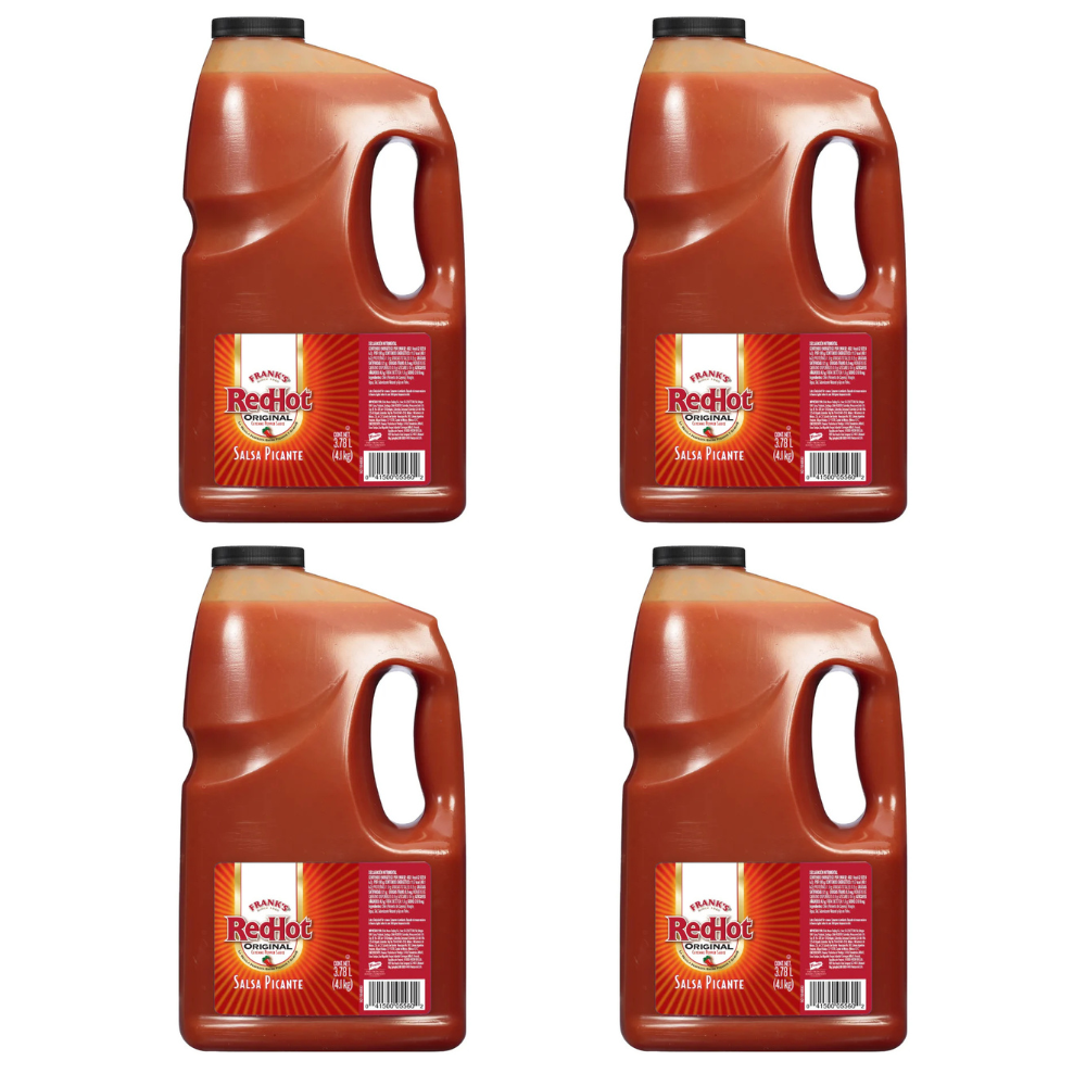 Caja de 4 Piezas de 3.78 ML c/u de Salsa Alitas Bufalo Red Hot Franks