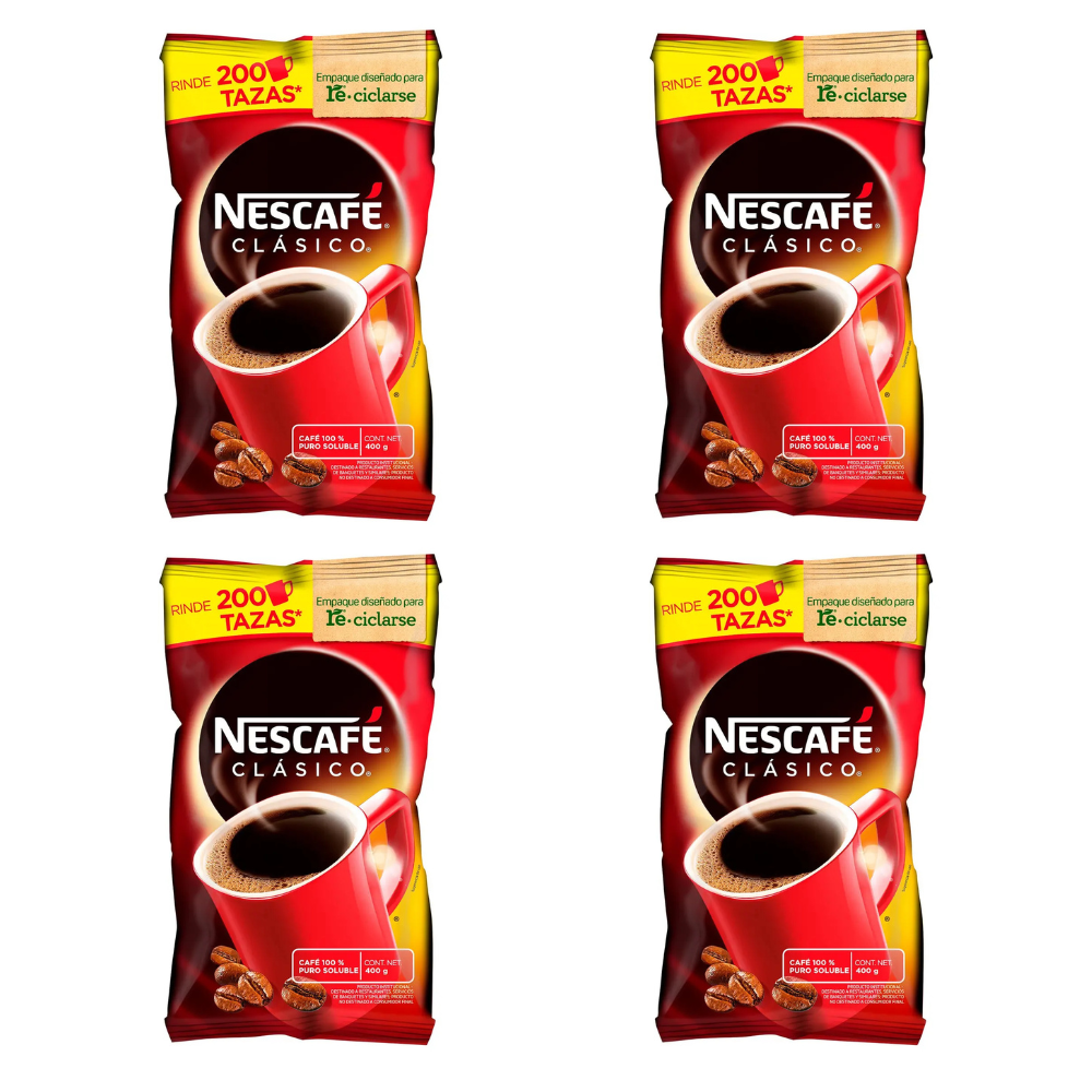 Caja de 5 piezas de 400 gr c/u Cafe clasico Nescafe