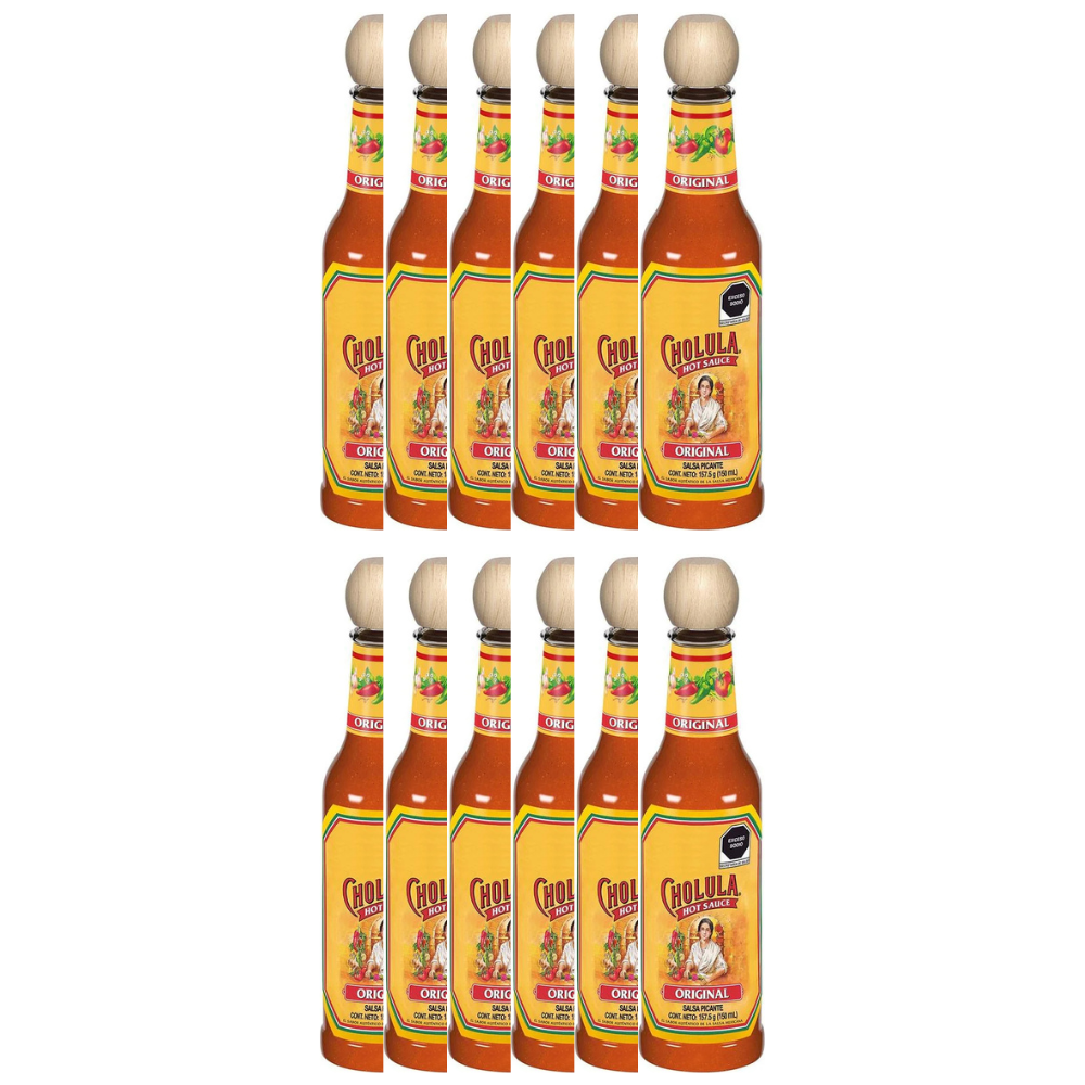 Caja de 12 Piezas de 150 ML c/u de Salsa Picante Cholula Original