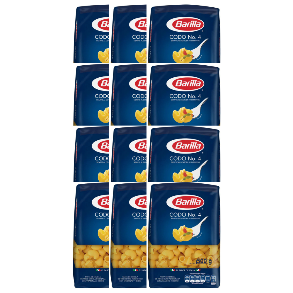 Caja de 12 Piezas de 500 GR c/u de Codo 4 Barilla
