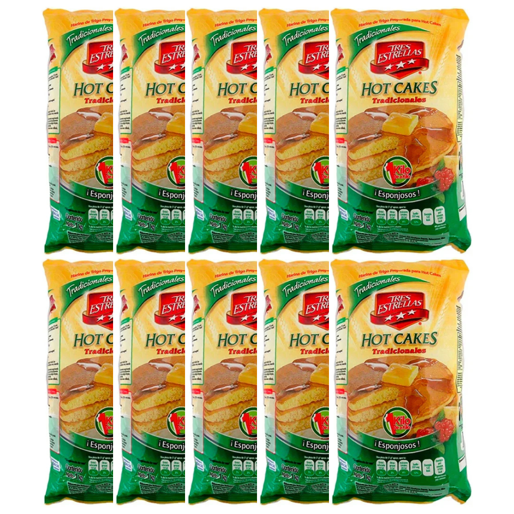 Harina Hot-Cakes Tres Estrellas 10pz/1kg