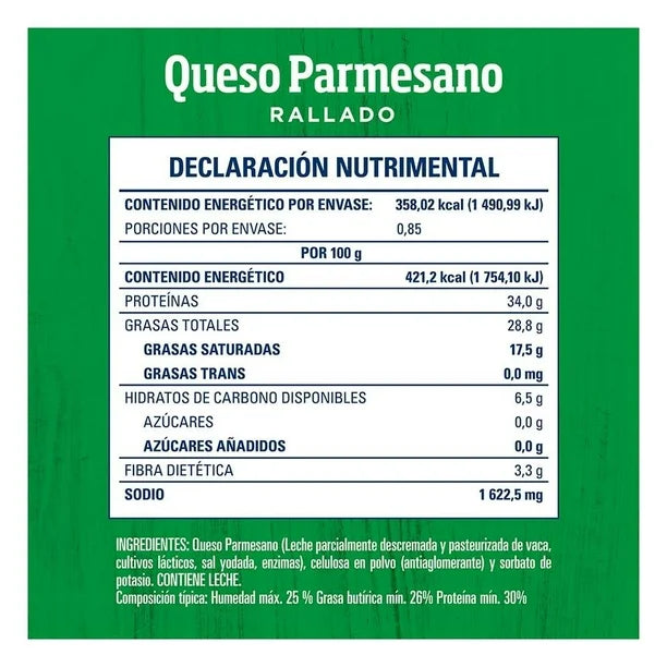 QUESO PARMESANO RALLADO KRAFT 24/85GR CJ
