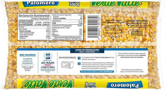 MAIZ PALMERO VERDE VALLE 40/500GR PQ