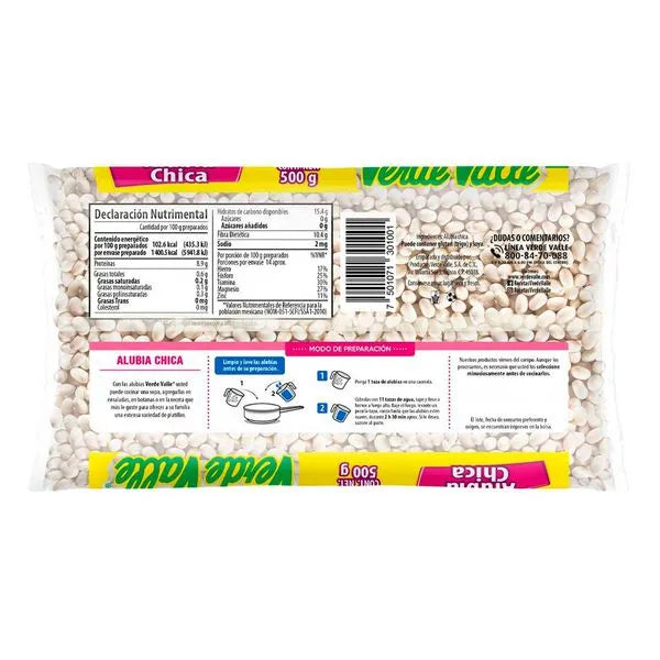 Caja de 20 piezas de 500GR c/u Alubia Chica Verde Valle