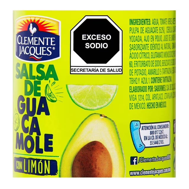 Caja de 12 Piezas de 355GR c/u de Salsa Guacamole Serrano Clemente Jacques