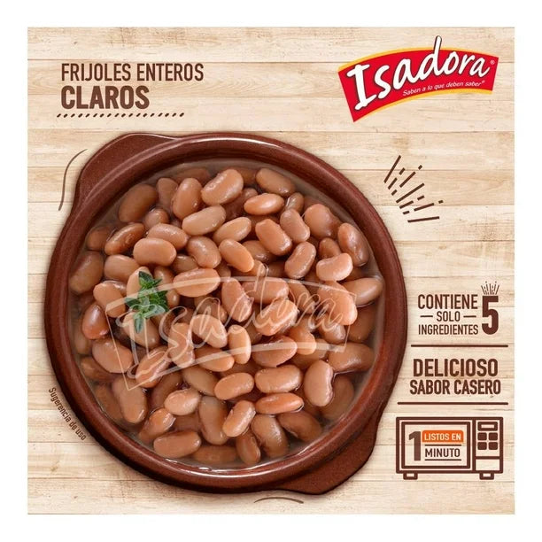 Caja de 12 piezas de 454GR c/u Frijol Claro Entero Isadora