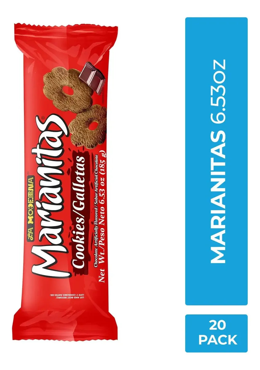 Caja de 20 Piezas de 185 GR c/u Galletas Marianitas Chocolate