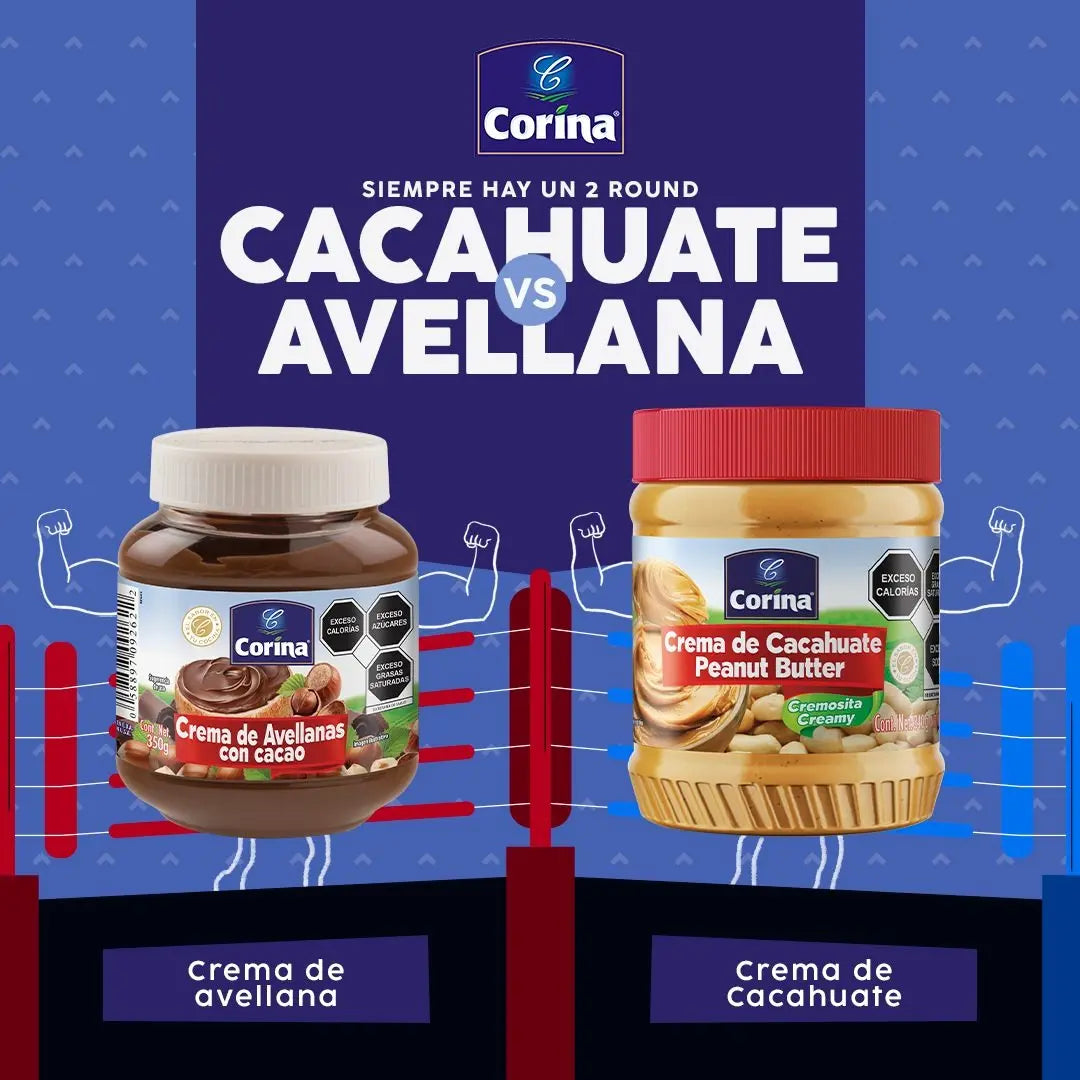 Caja de 12 Piezas de 340GR c/u de Crema De Cacahuate Corina