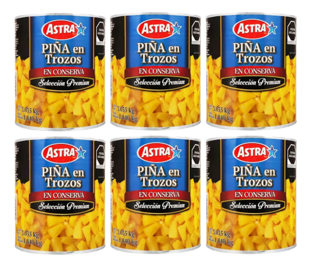 Caja de 6 Piezas de 3KG c/u de Piñas Astra Trozos