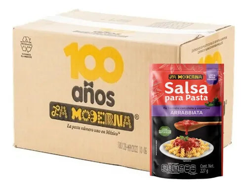 Caja de 12 Piezas de 227 GR c/u Salsa Arrabiata La Moderna
