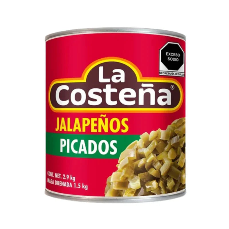 Chiles jalapeños picados en lata La Costeña