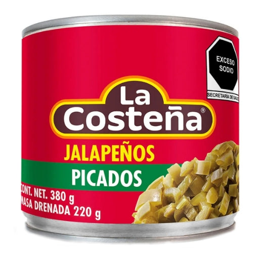 Chiles jalapeños picados en lata La Costeña
