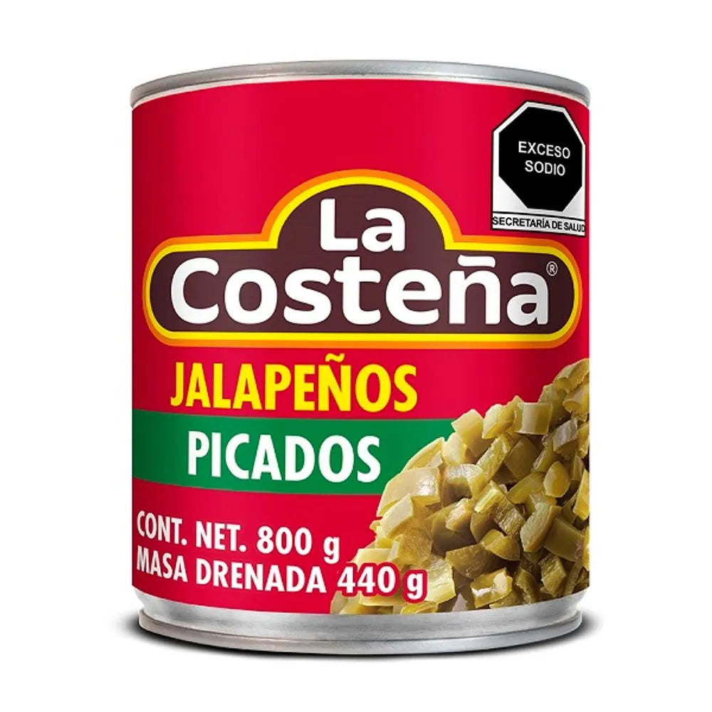 Chiles jalapeños picados en lata La Costeña