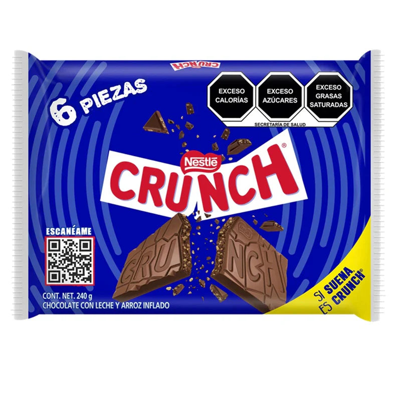 Caja de 12 Exibidores de 6 Piezas de 40 GR c/u Chocolate Crunch