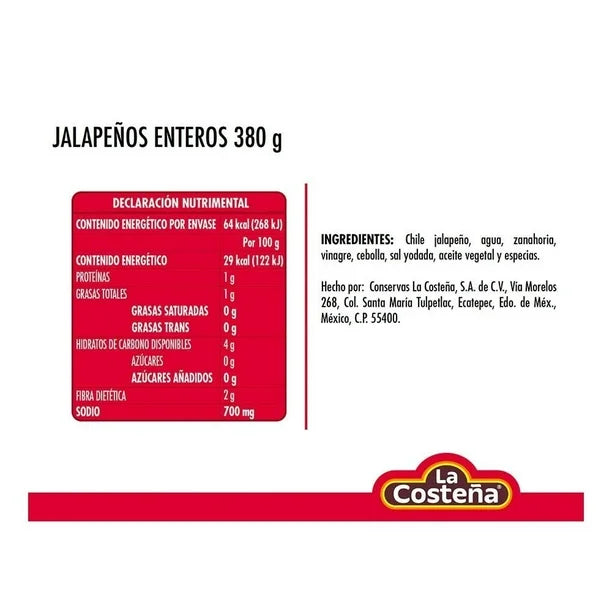 Chiles en Lata La Costeña Jalapeños - Diferentes Presentaciones