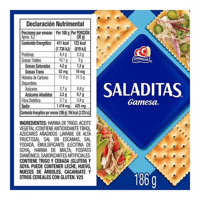 GALLETAS SALADITAS GAMESA 12/186GR CJ