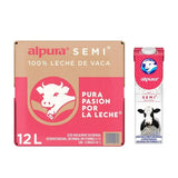 Caja de 12 piezas de 1LT c/u de Leche Alpura Semi