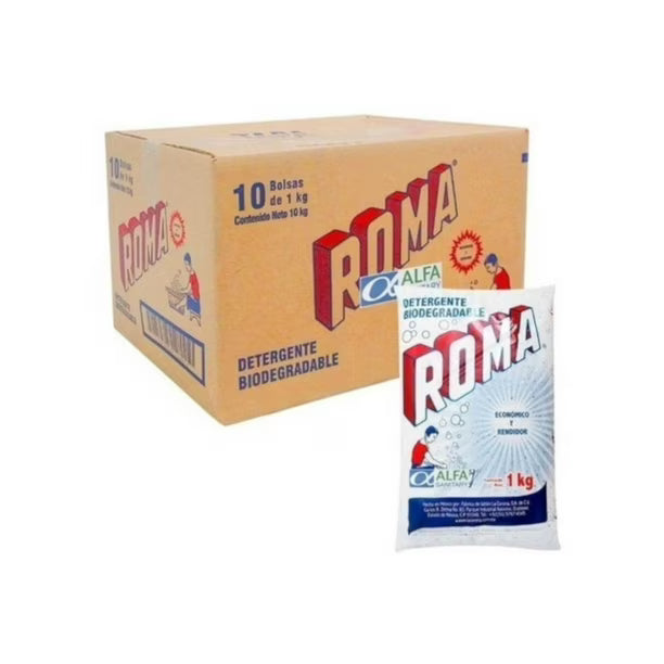 DETERGENTE ROMA POLVO 10/1KG CJ