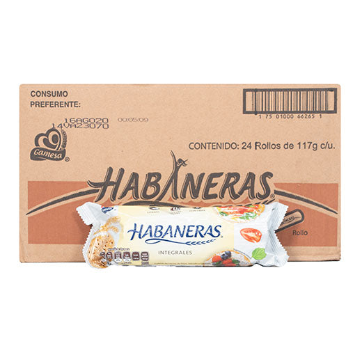 Caja de 24 Piezas de 117GR c/u de Galletas Habaneras Integral