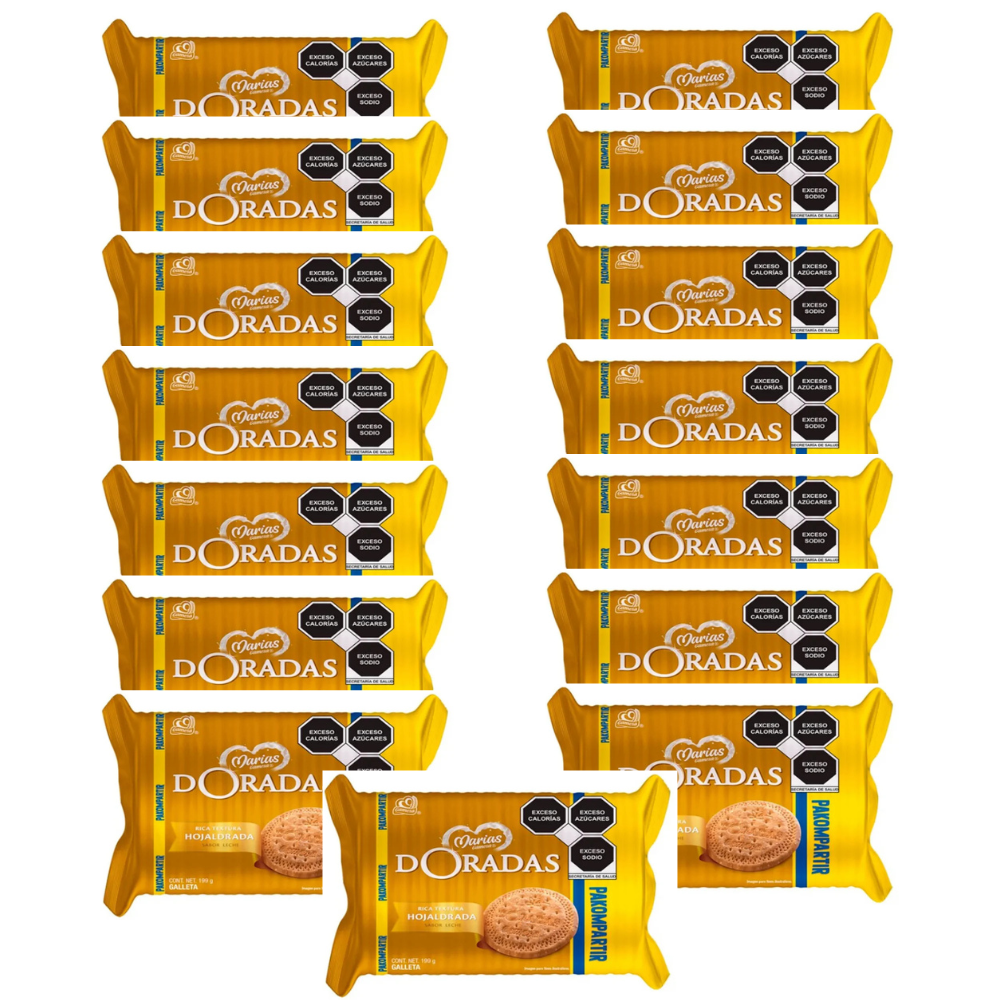 Caja de 15 Piezas de 199GR c/u de Galletas Marias Doradas