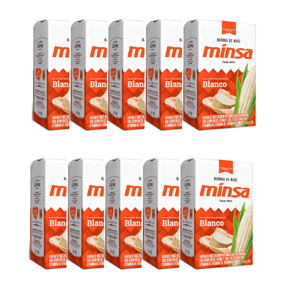 Caja de 10 Piezas de 1KG c/u de Harina de Maiz Minsa