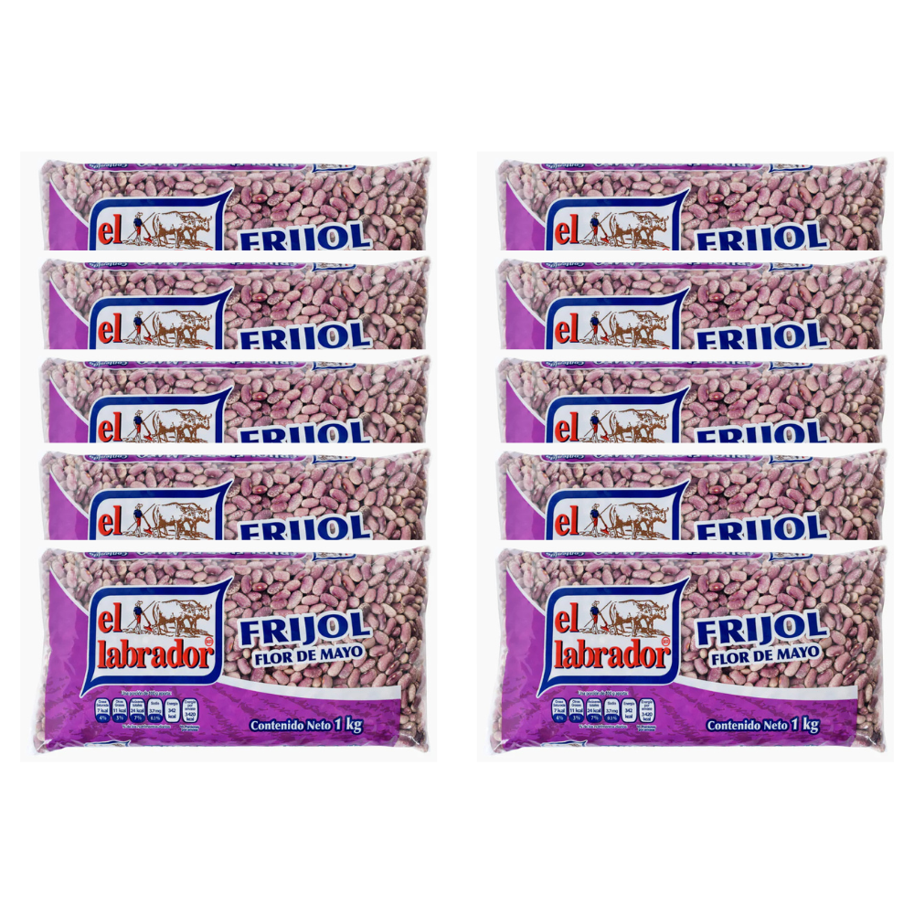 Bulto de 10 Paquetes de 1KG c/u de Frijol Flor De Mayo El Labrador