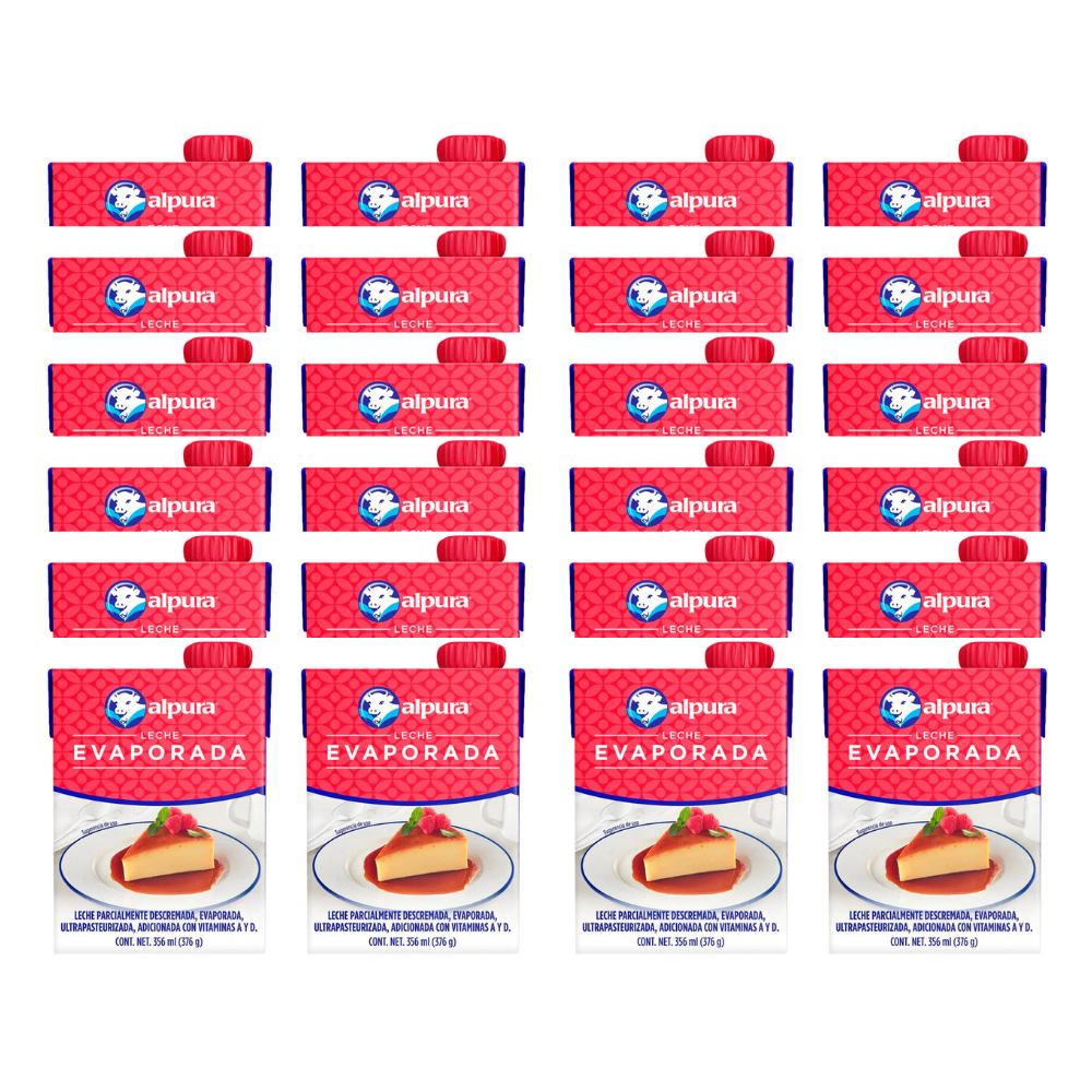 Caja de 24 piezas de 356ML c/u de Leche Alpura Evaporada