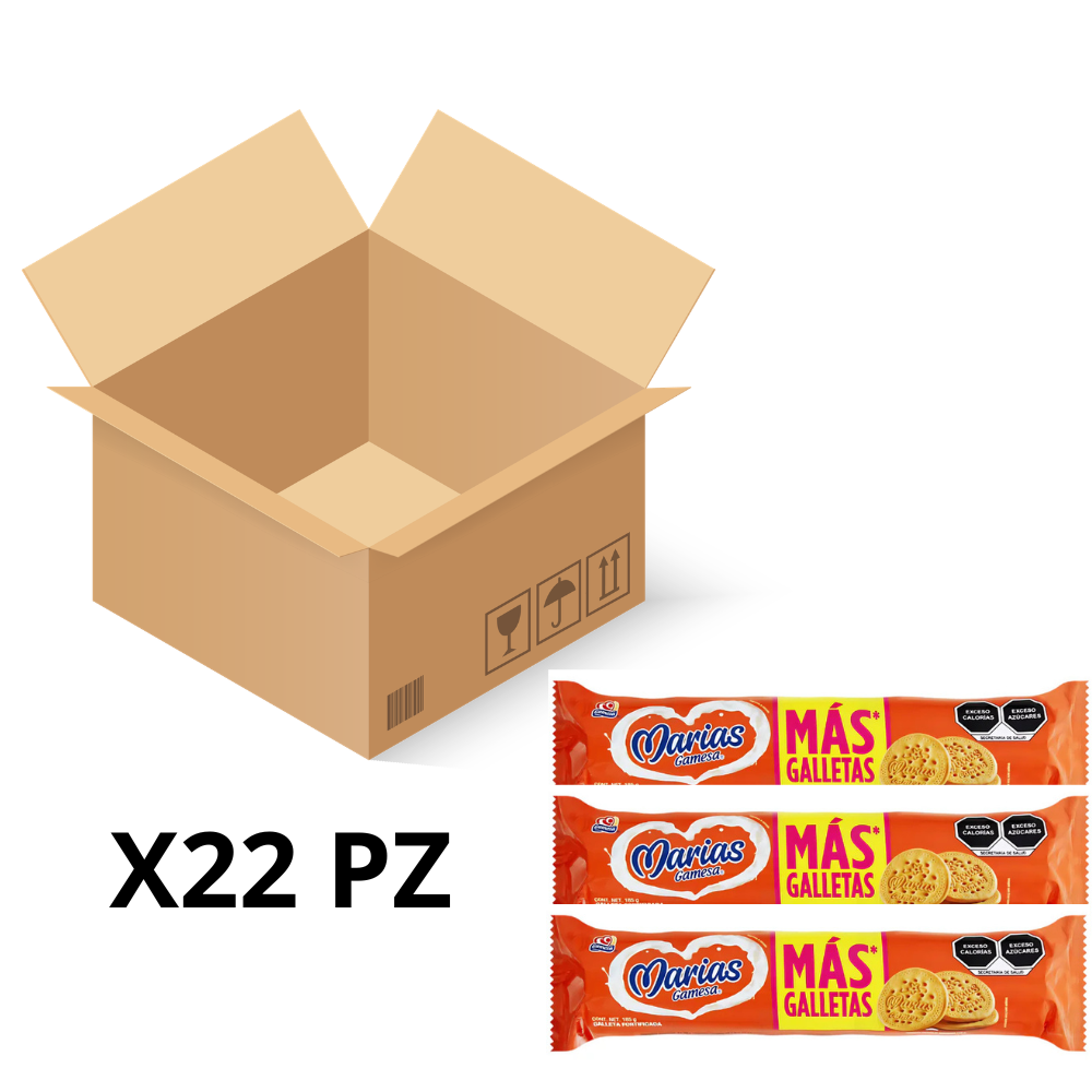 Caja de 22 Piezas de 185GR c/u de Galletas Marias Clasicas