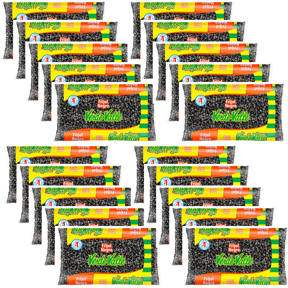 Caja de 20 piezas de 900GR c/u Frijol Negro Queretaro Verde Valle