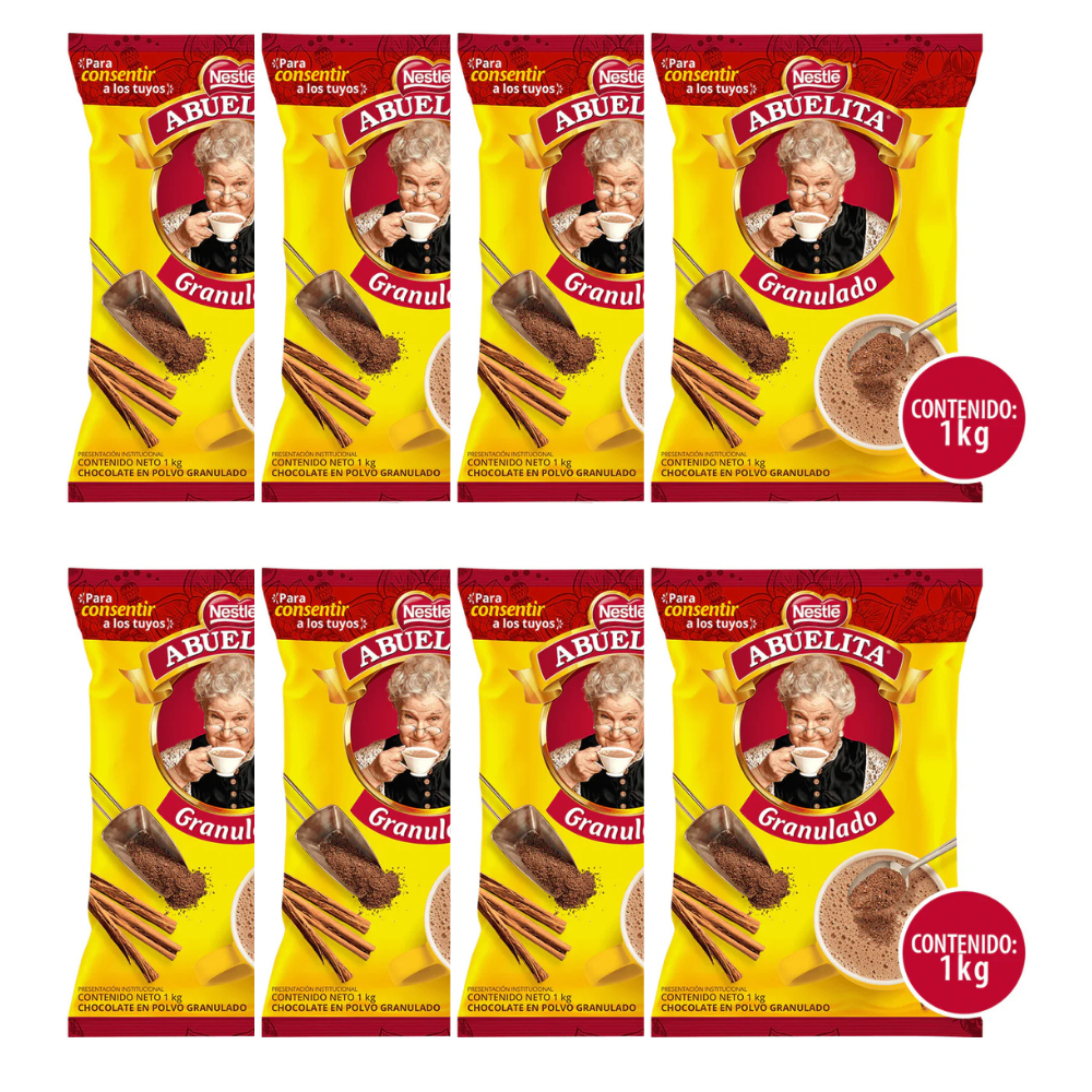 Caja de 8 Piezas de 1 KG c/u de Chocolate Bolsa Abuelita