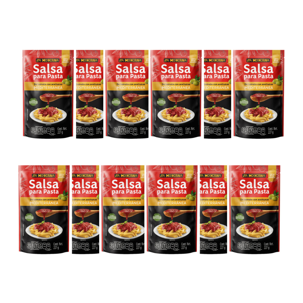 Caja de 12 Piezas de 227 GR c/u Salsa Mediterranea La Moderna