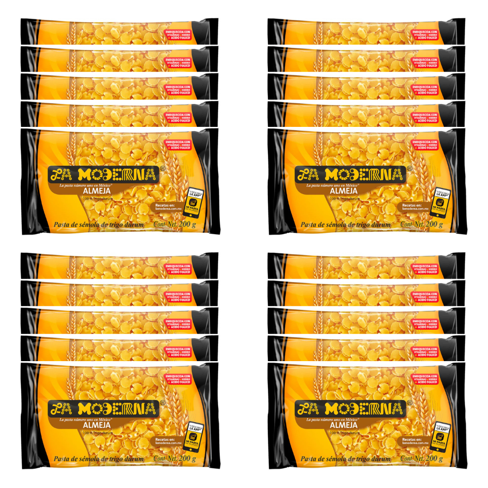 Caja de 20 Piezas de 200 GR c/u Sopa La Moderna Almeja