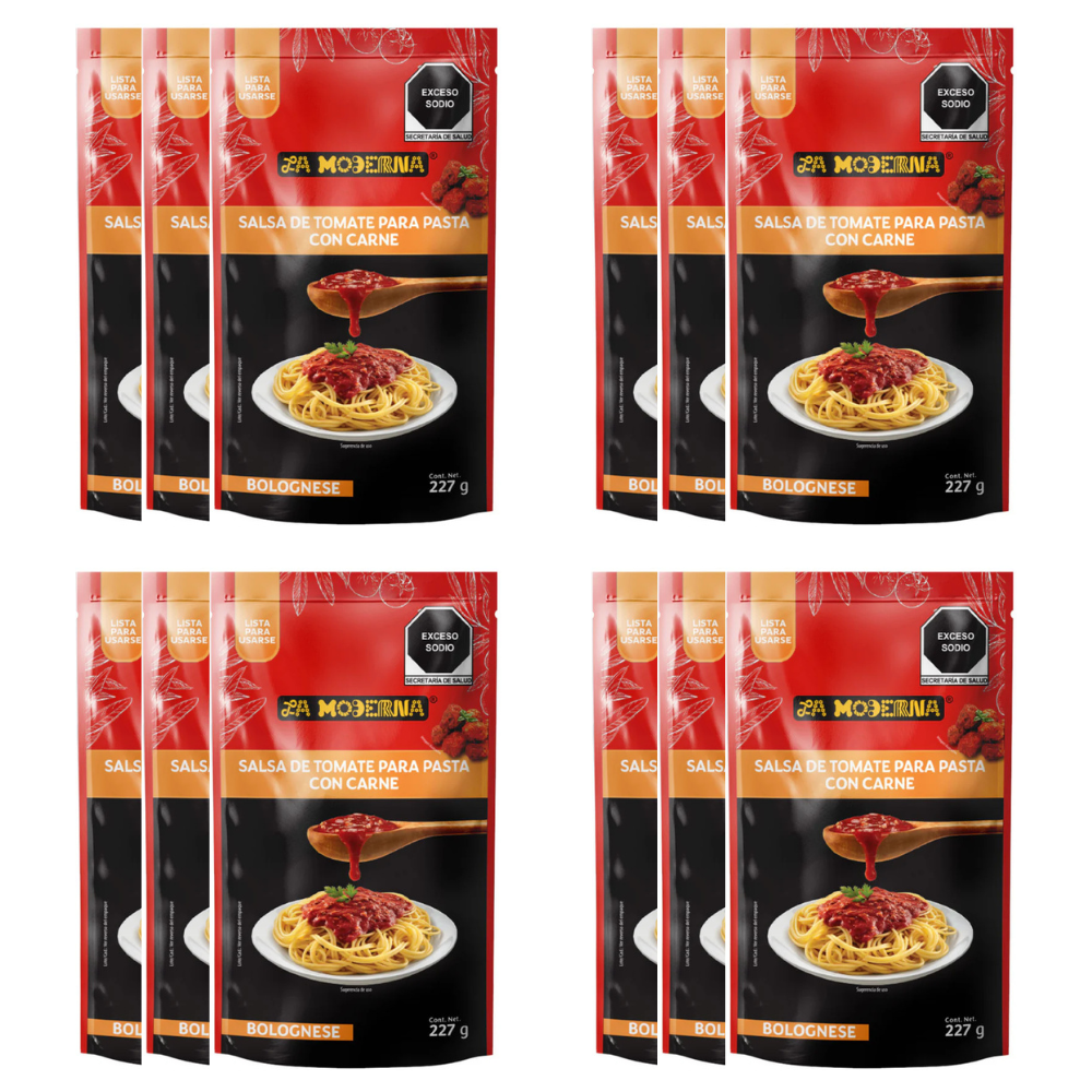 Caja de 12 Piezas de 227 GR c/u Salsa Bolognese La Moderna