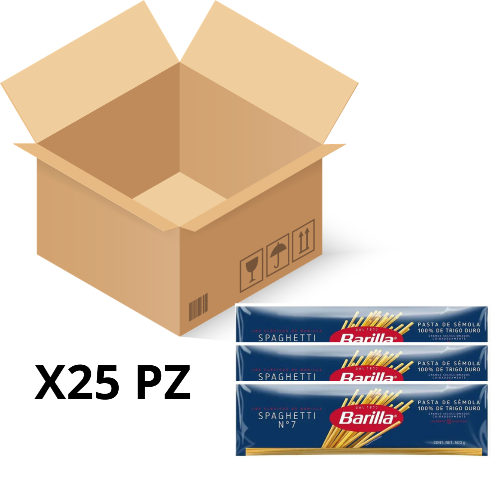 Caja de 25 Piezas de 500 GR c/u de Spaghetti No.7 Barilla