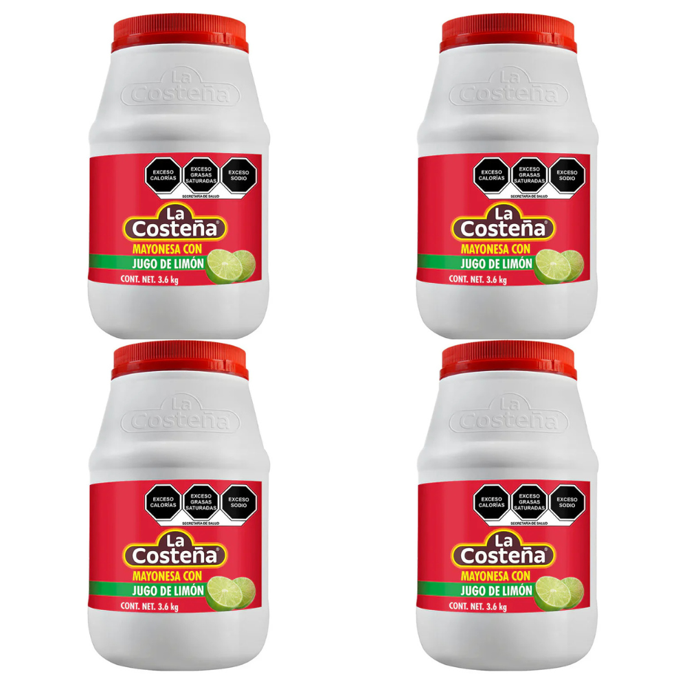 Caja de 4 Piezas de 3.6 KG c/u de Mayonesa La Costeña