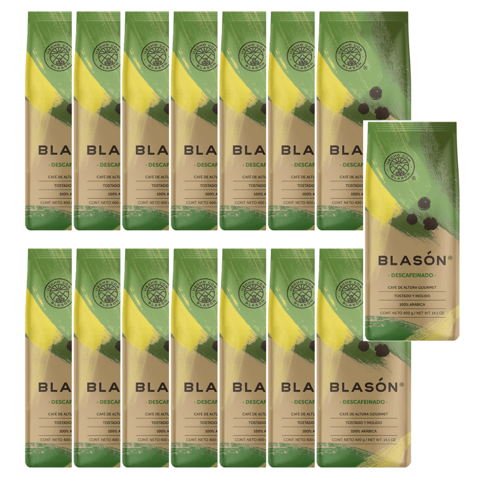 Caja de 15 Piezas de 400 GR c/u de Cafe Descafeinado Gourmet Blason