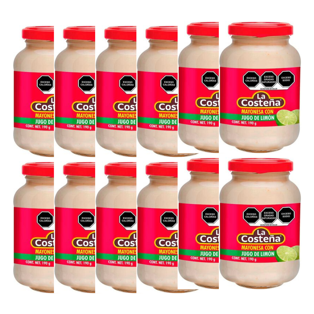 Caja de 12 Piezas Mayonesa La Costeña Jugo De Limon - Diferentes Presentaciones