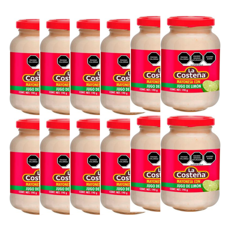 Caja de 12 Piezas Mayonesa La Costeña Jugo De Limon - Diferentes Presentaciones
