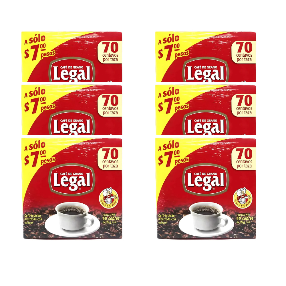 CAFE DE GRANO LEGAL SOBRE 6/60/28GR CJ