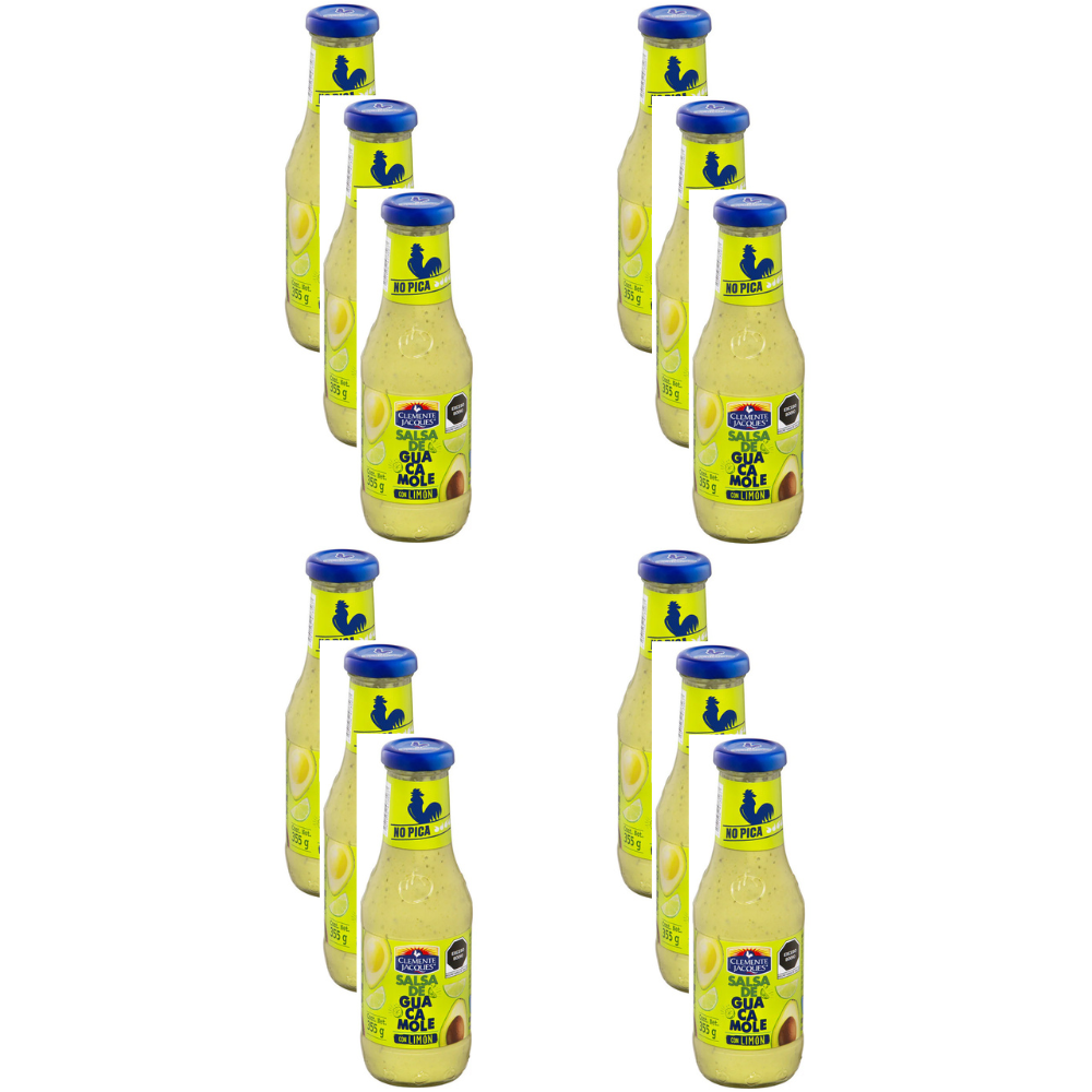 Caja de 12 Piezas de 355GR c/u de Salsa Guacamole Limon Clemente Jacques