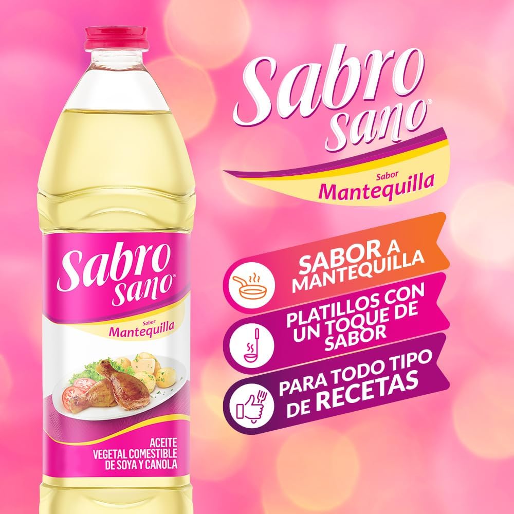 Caja de 12 Piezas de 850ML c/u de Aceite Sabrosano 850Ml