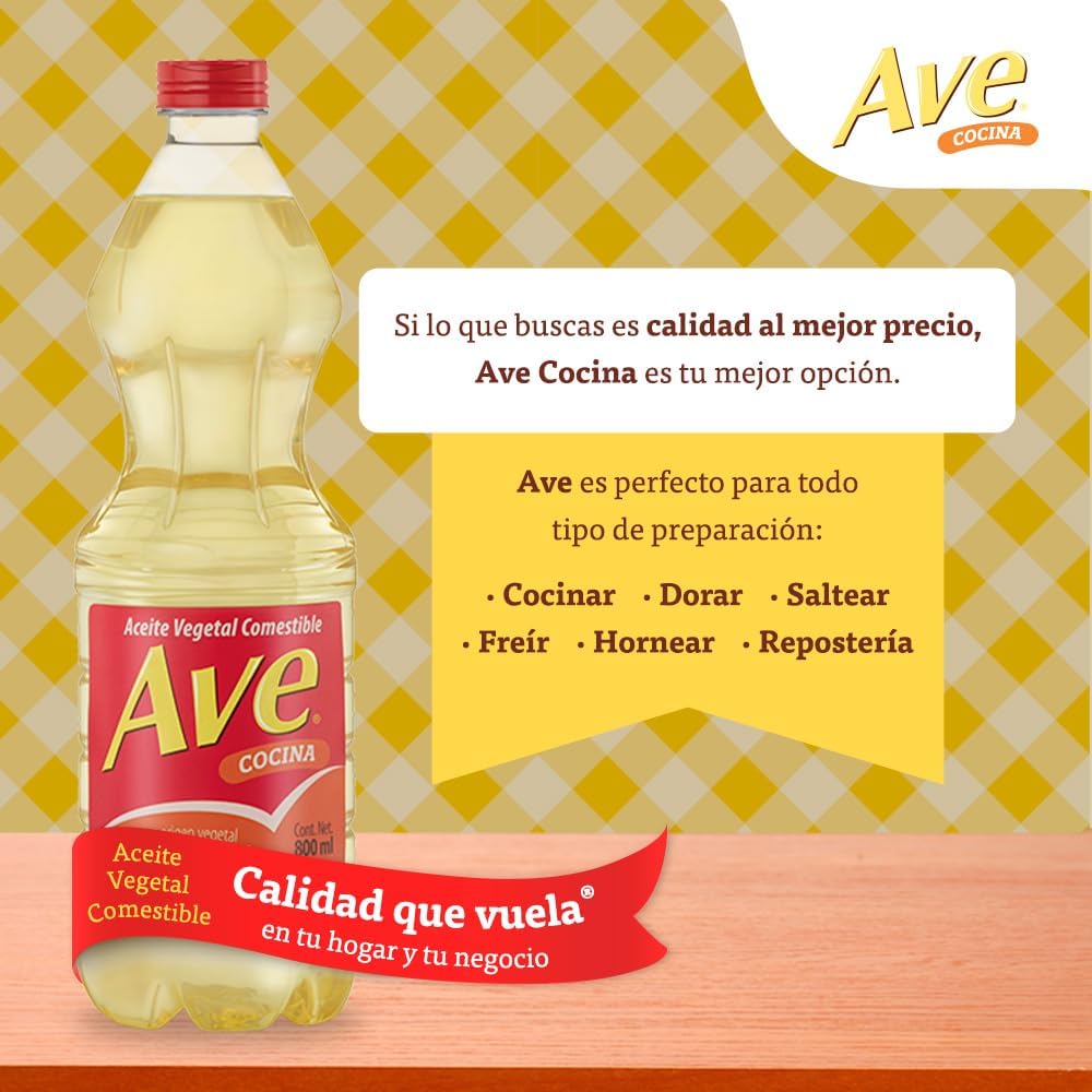 Caja de 12 Piezas de 800ML c/u de Aceite Ave 800Ml